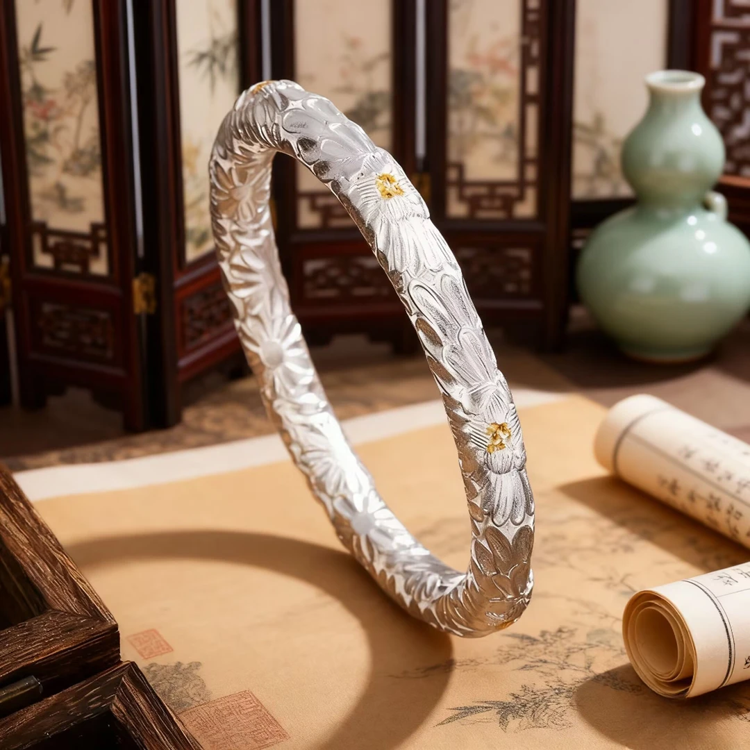 【03】精致手工点金牡丹镯