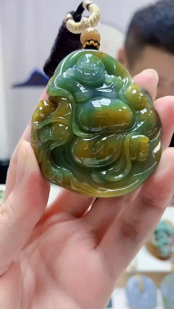 未镶嵌定制翡翠4898zm-毛货挂件佛公81