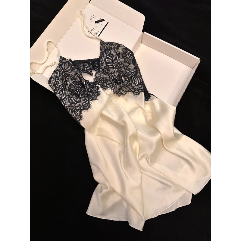 纯欲风时尚少女带胸垫吊带睡裙女款夏季2025新款时尚居家裙连衣裙