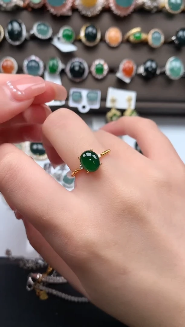 【闪购商品】翡翠戒指银S925镶嵌512341