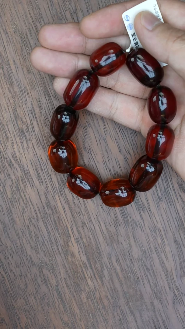 【闪购商品】琥珀裸石未镶嵌血珀枣珠手串