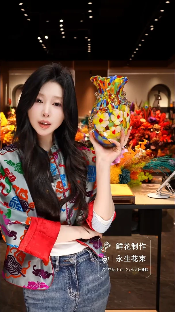 手工艺品琉璃手工花器花束空运包邮送货上门-以图片为准