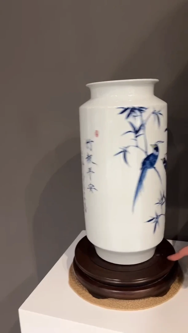 瓶陶瓷崔景哲-瓷器-C中-竹报平安