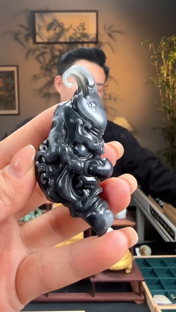 未镶嵌和田玉挂件青花墨籽一念之间f41