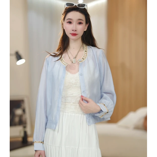 【记忆】女装春季长袖短款时尚法式休外套 F51003A509 L