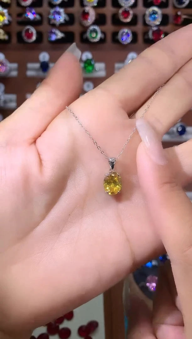 颈饰银S925镶嵌碧玺810白