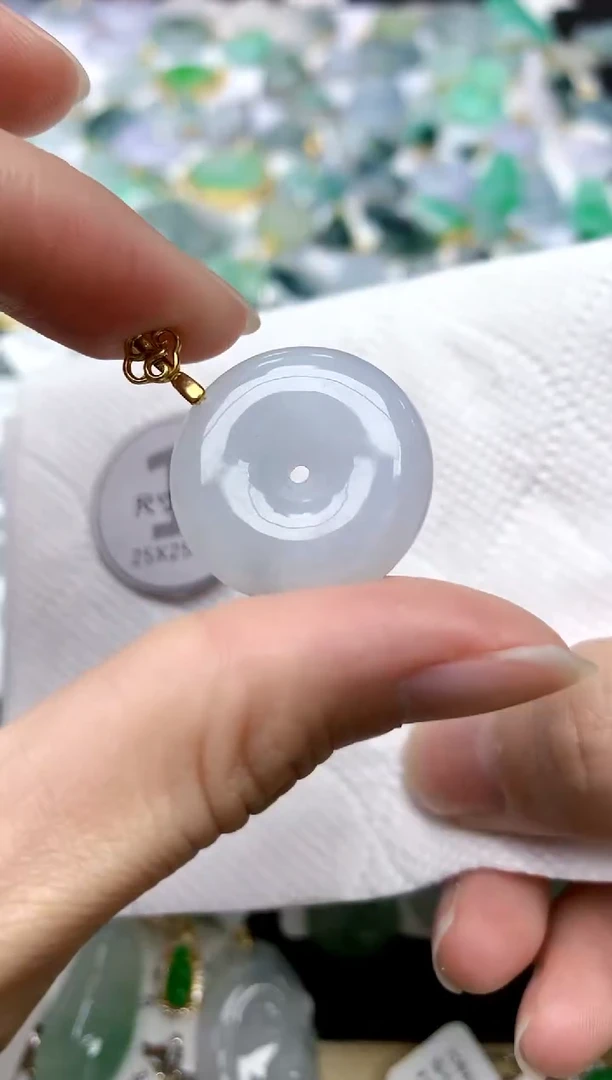 颈饰银S925镶嵌翡翠天然A货翡翠