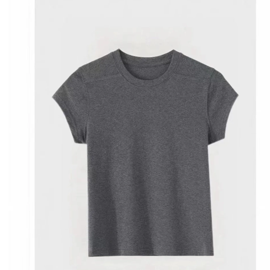 【塔夫螺纹面料直角肩】四季发财T修身显瘦百搭女短袖打底时尚