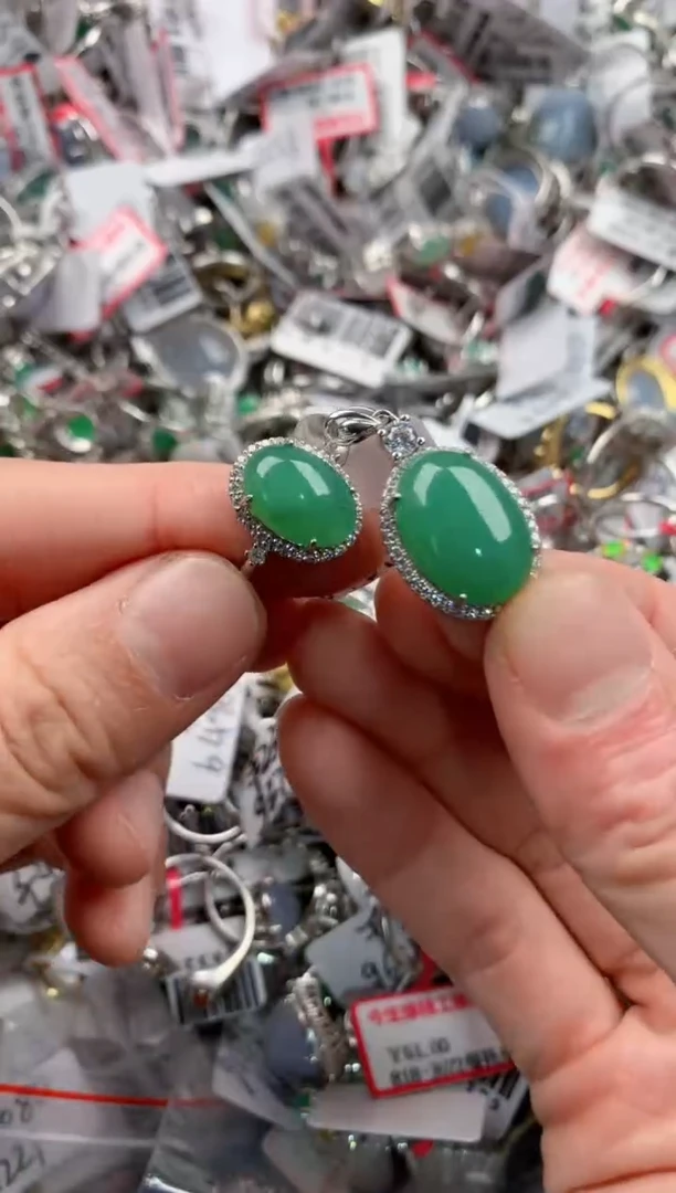 银S925镶嵌戒指翡翠333   7