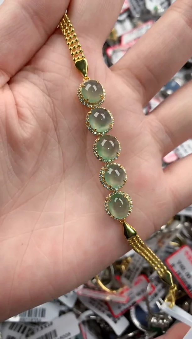 银S925镶嵌戒指翡翠666     1