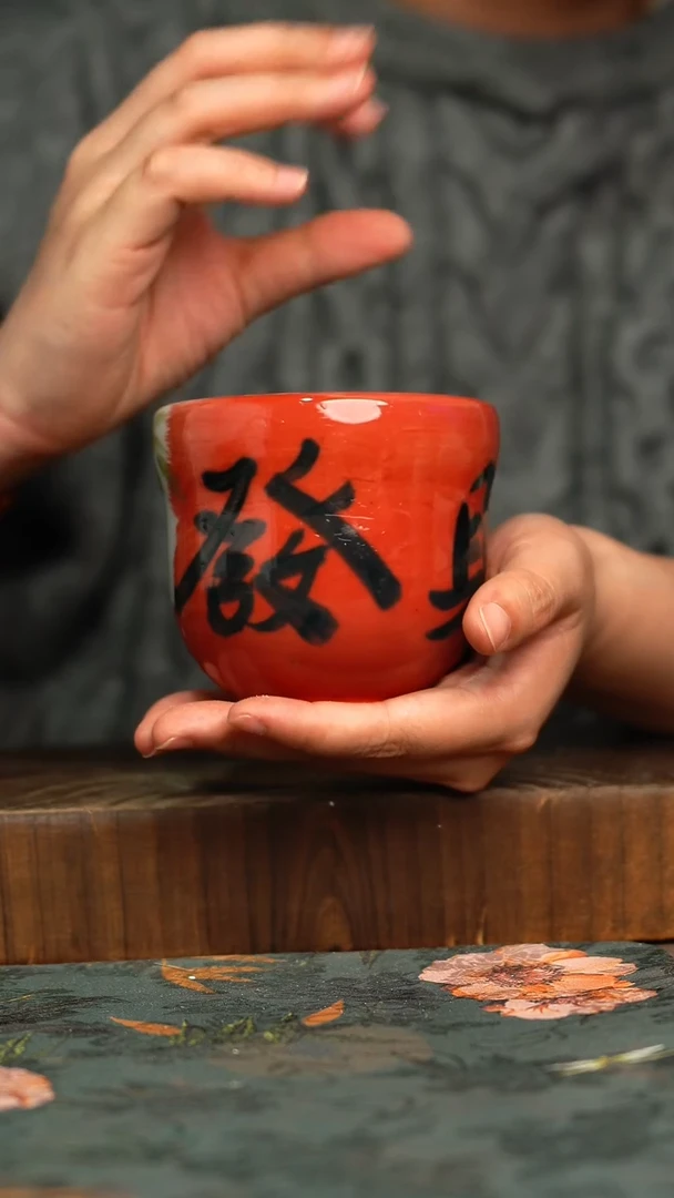 杯釉下彩手工手绘同款陶器