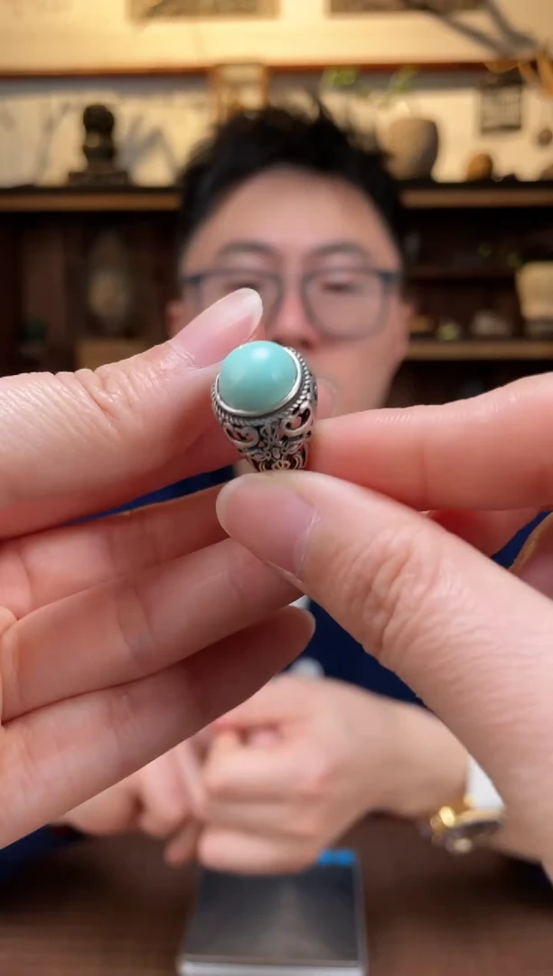 【闪购商品】绿松石戒指银S925镶嵌04绿松石戒指LX