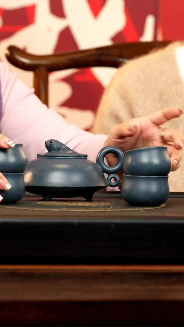 【闪购商品】紫砂茶壶XF 墨绿泥 金玉满堂套组