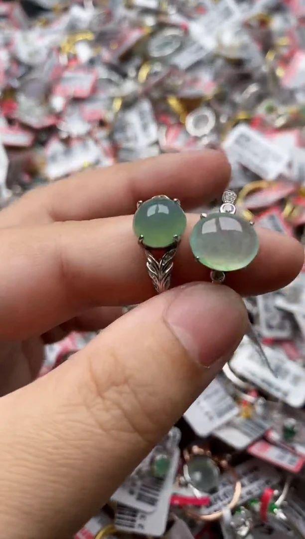 【闪购商品】翡翠戒指银S925镶嵌22222---9