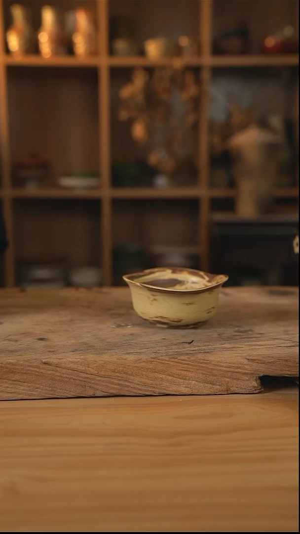 虎皮色系列的小号宽边帽子碗1个