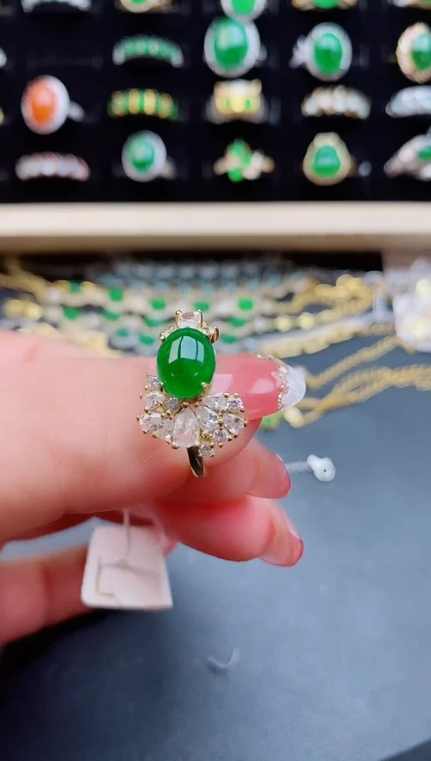 【闪购商品】翡翠戒指银S925镶嵌1212