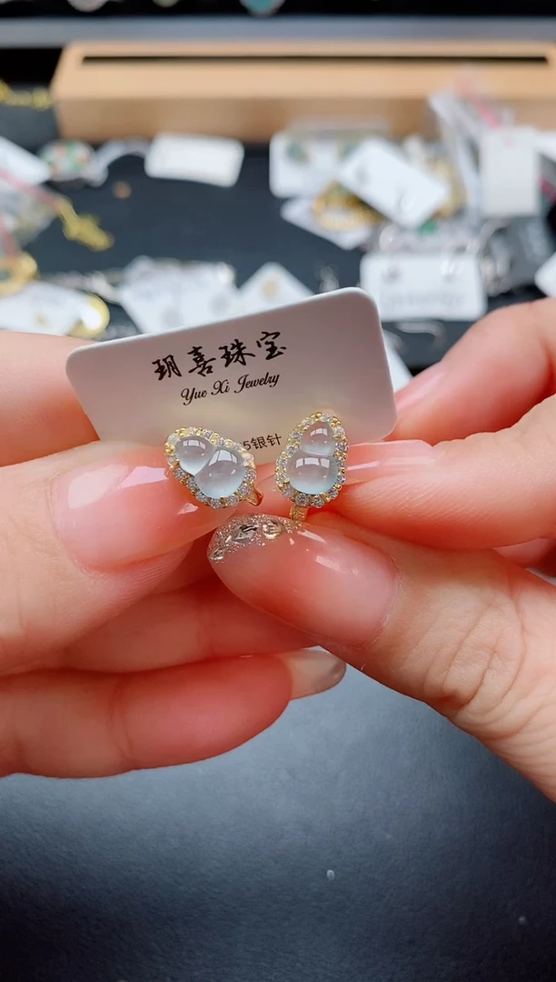 银S925镶嵌戒指翡翠1