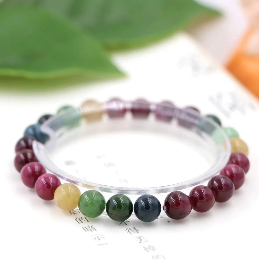 稀有色标级老矿碧玺电气石手串C1258-尺寸可选-多样性发一