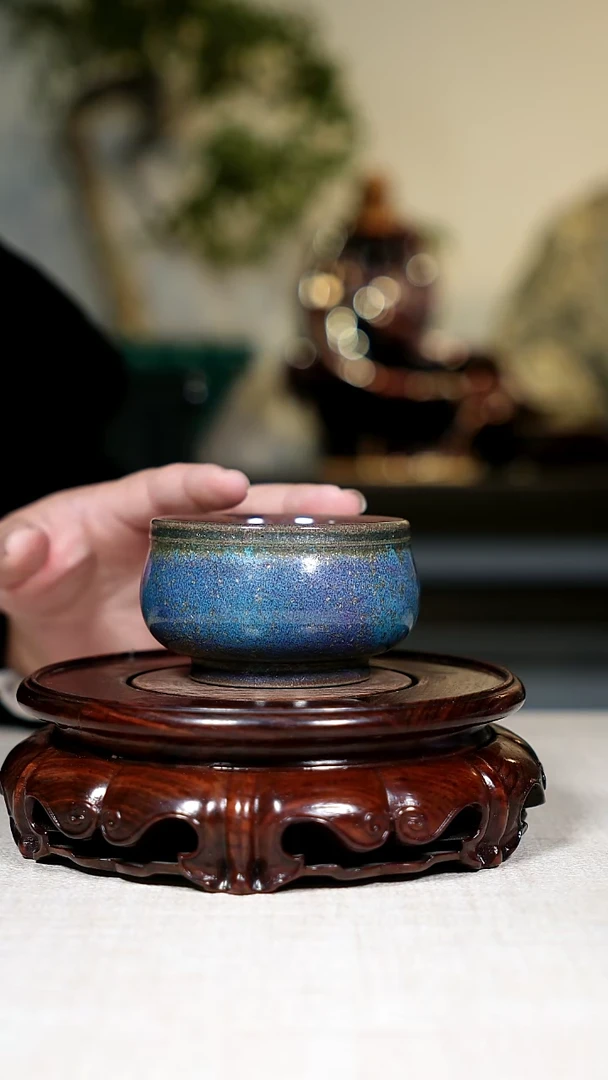 二级钧瓷茶器摆件