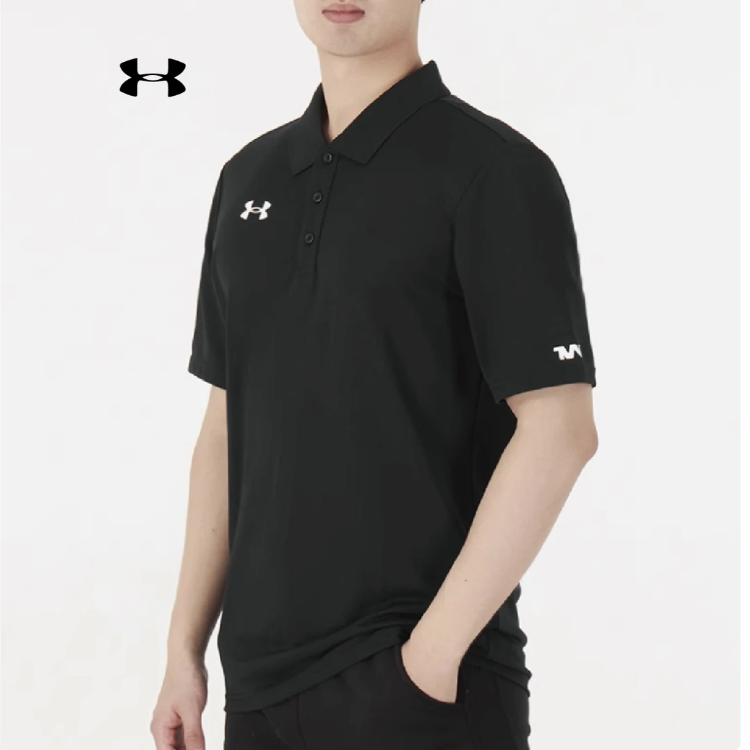 安德玛UA男子新款运动休闲健身速干户外透气网球服polo衫短袖