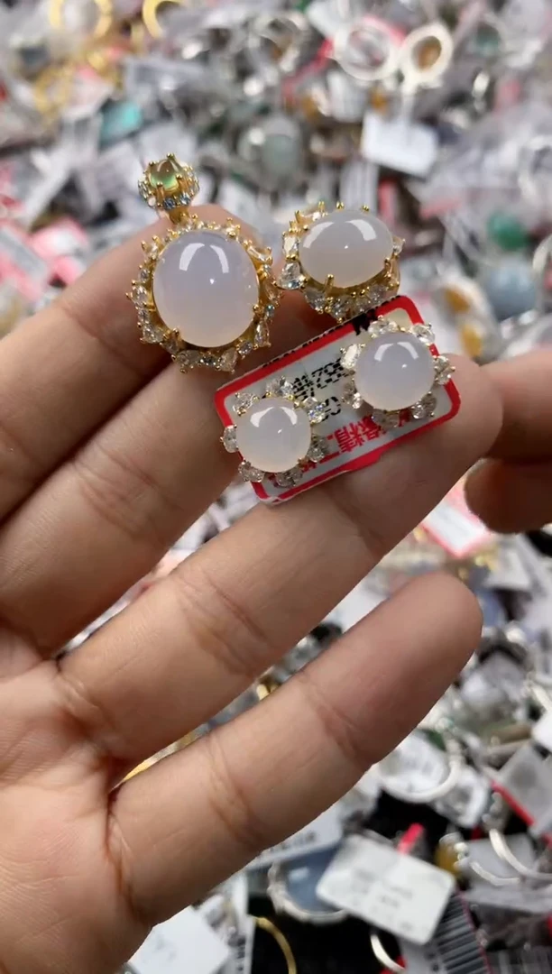 银S925镶嵌戒指翡翠11             7