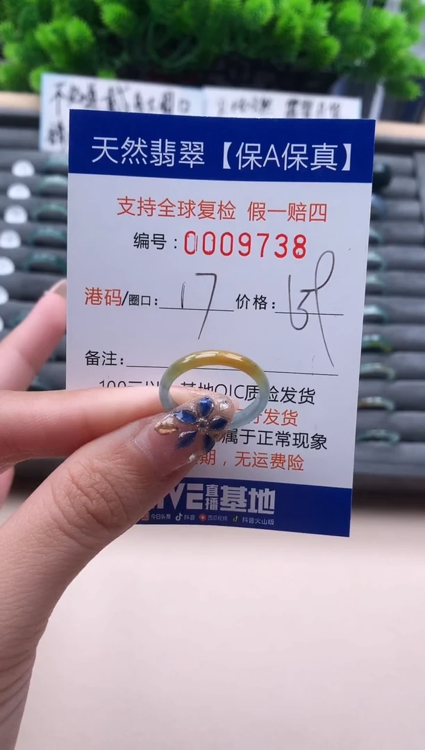 未镶嵌戒指翡翠  9738