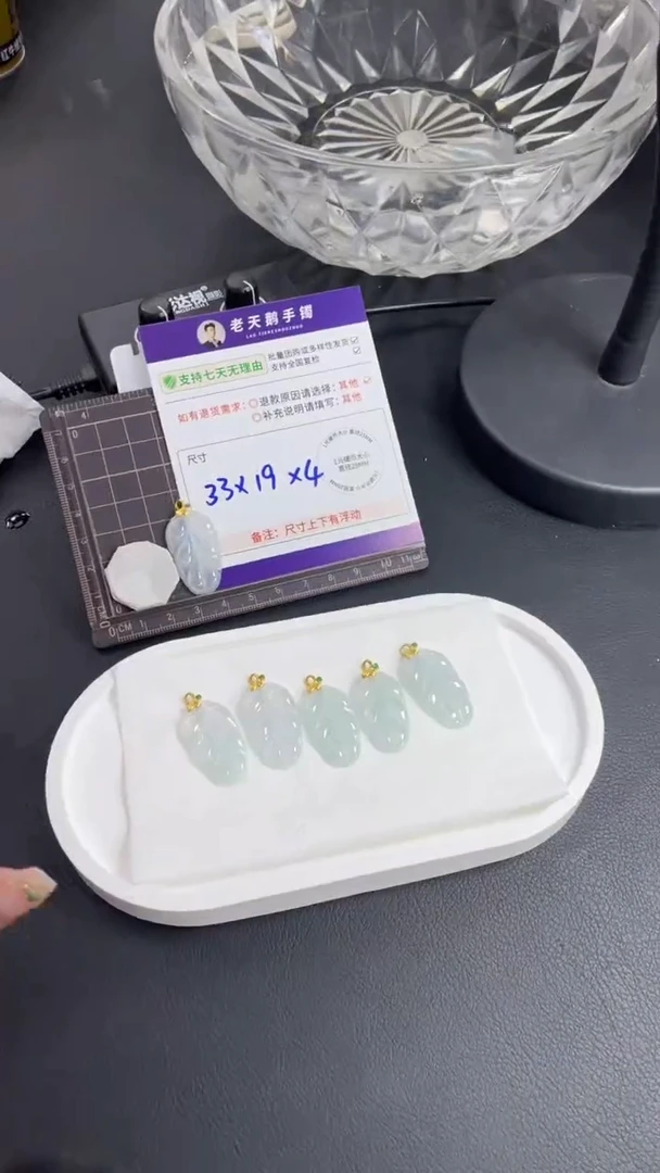 【闪购商品】翡翠颈饰18K金镶嵌叶子配绳17/多样性发其一CP