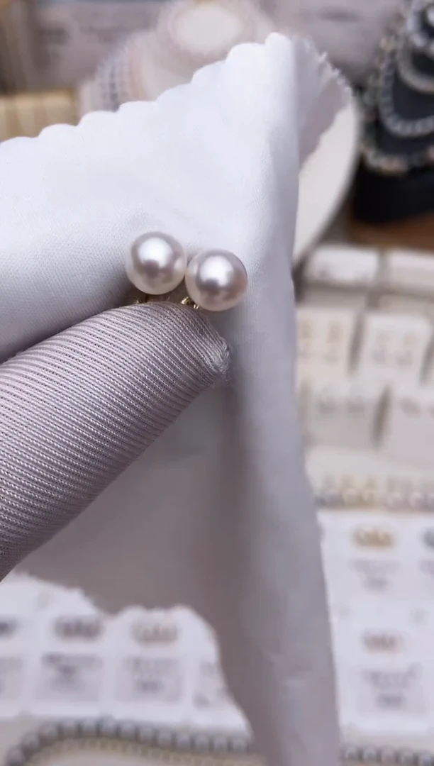 【闪购商品】海水珍珠耳饰18K金镶嵌特选福利6-7mm不退不换