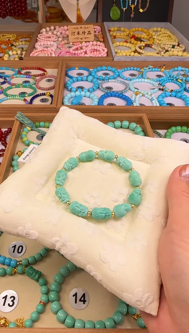 大漆工艺品手串/手链汀禾甄选--绿 160