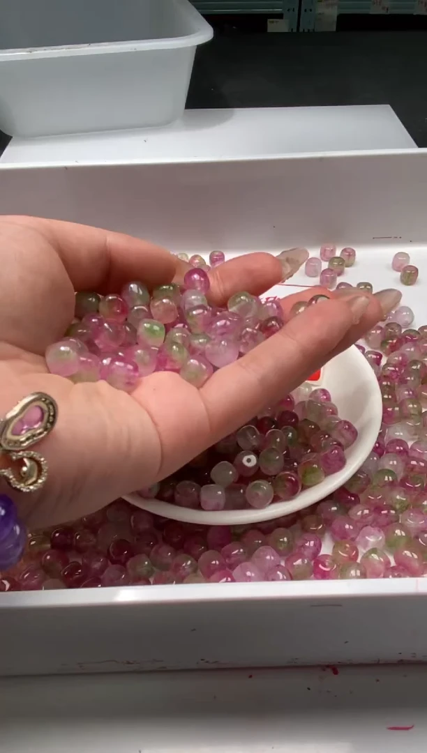 颈饰未镶嵌水晶W1842西瓜碧玺老型8*7mm*10颗