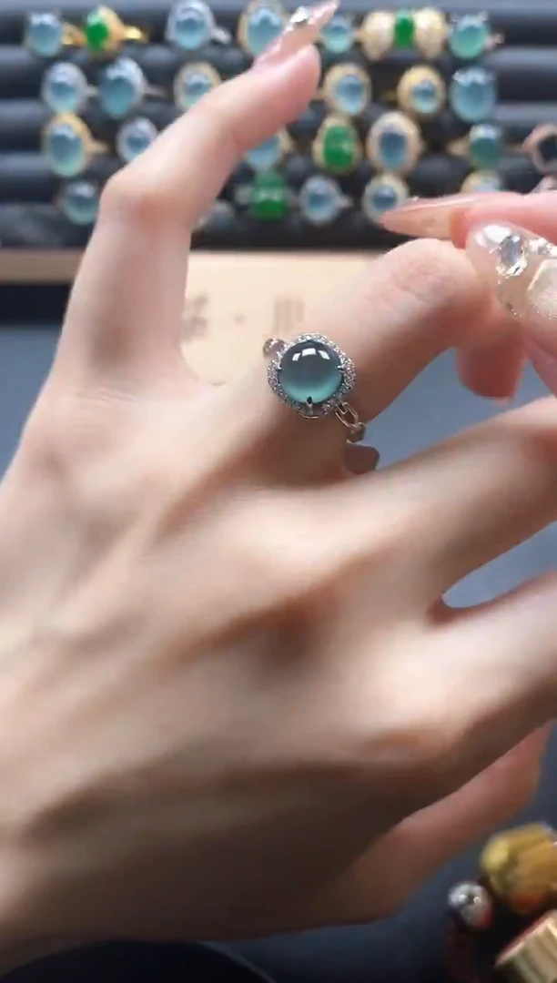 银S925镶嵌戒指翡翠51151