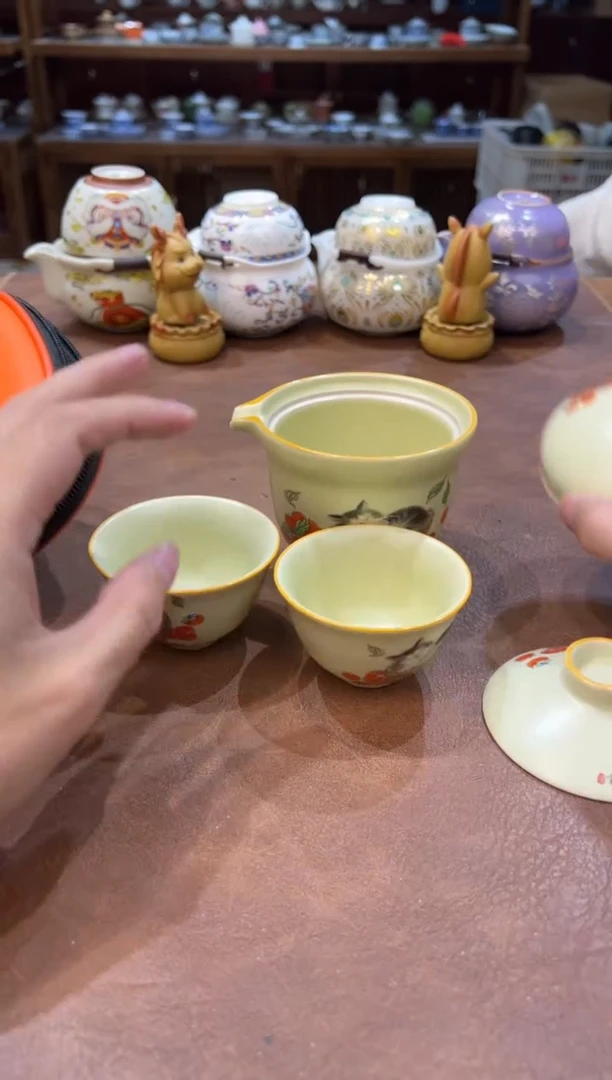 真的很便宜会开片的旅行茶具