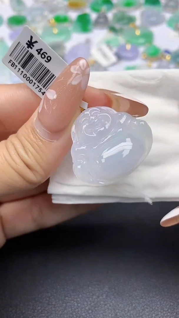 颈饰18K金镶嵌翡翠a货假一赔三支持复检百元上9元证书费自理