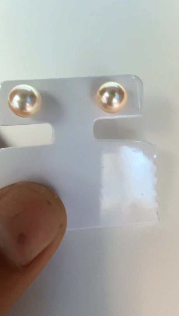 银S925镶嵌海水珍珠耳饰耳钉