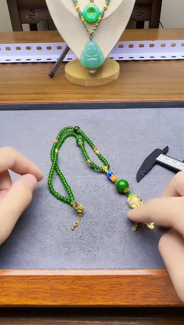 颈饰14K金镶嵌和田玉X88