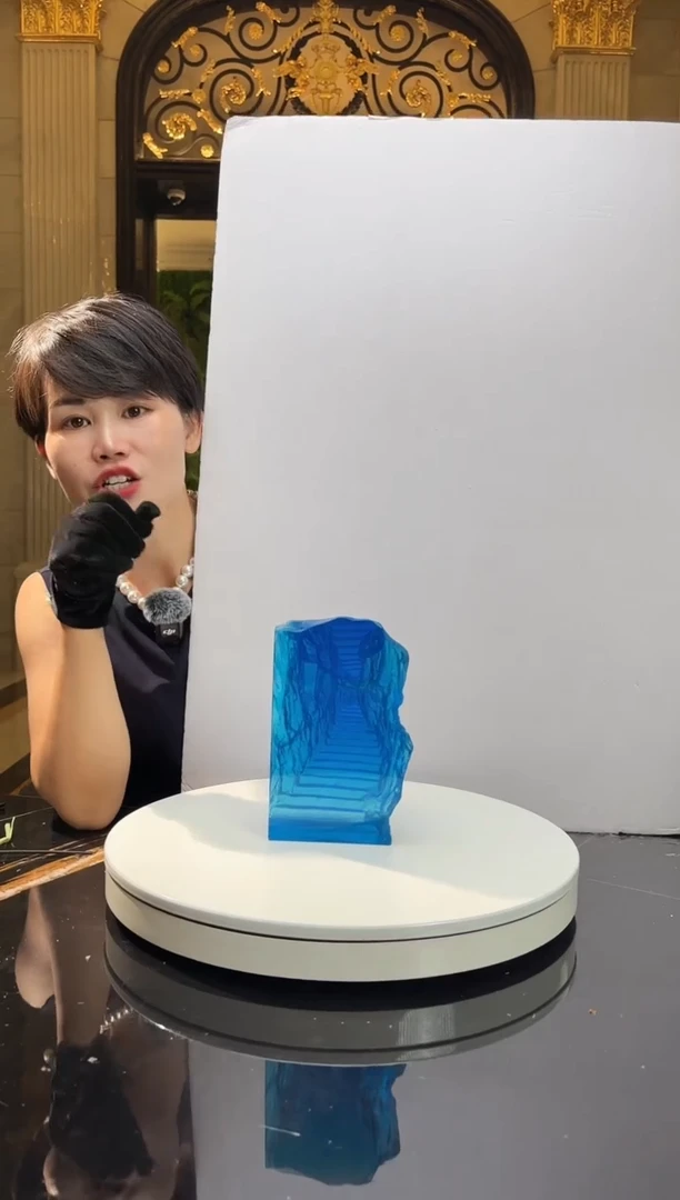 摆件AJ06616宝石蓝高升路艺术摆件