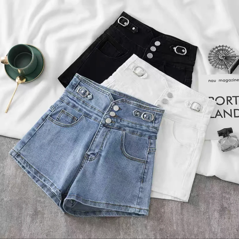 (郑）牛仔短裤短裙短裙裤显瘦百搭夏季高腰直筒破洞大码韩版阔腿