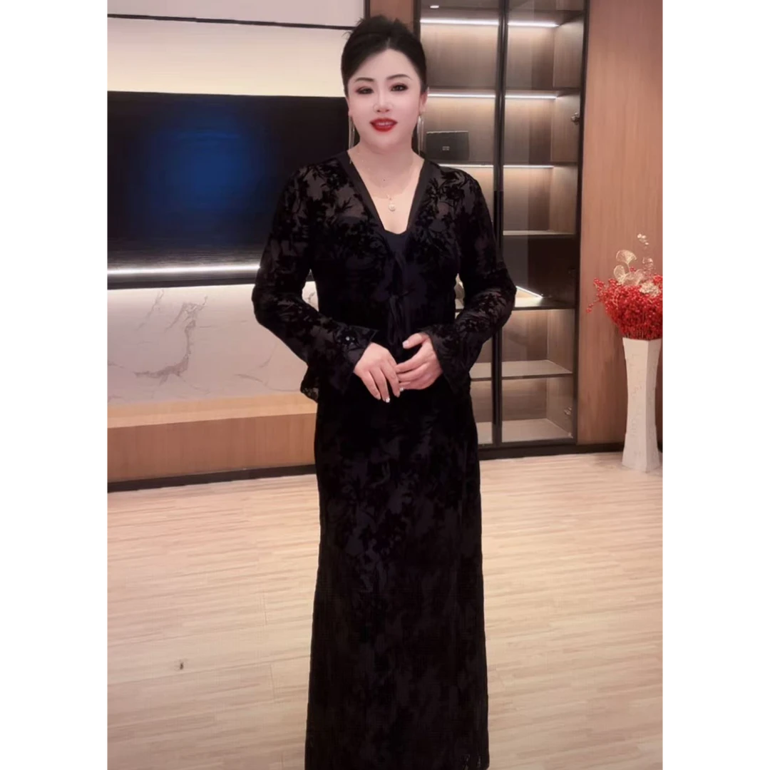 1922欧货半透设计感优雅蕾丝套装裙春秋季女装新款炸街NJ