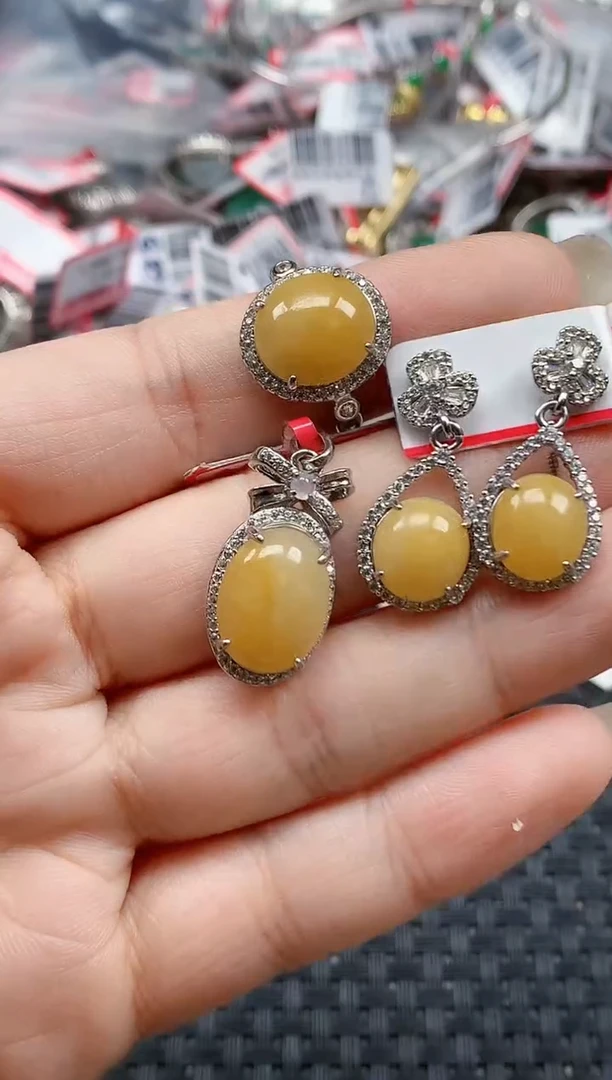 银S925镶嵌戒指翡翠天然A货缅甸翡翠