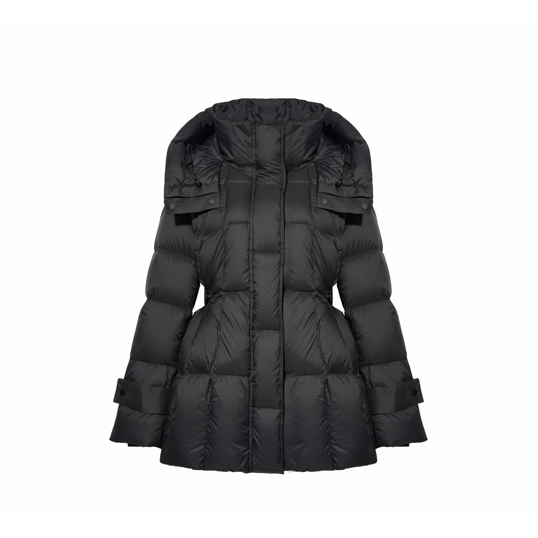 【艺菲专属】白鸭绒收腰中长款羽绒服