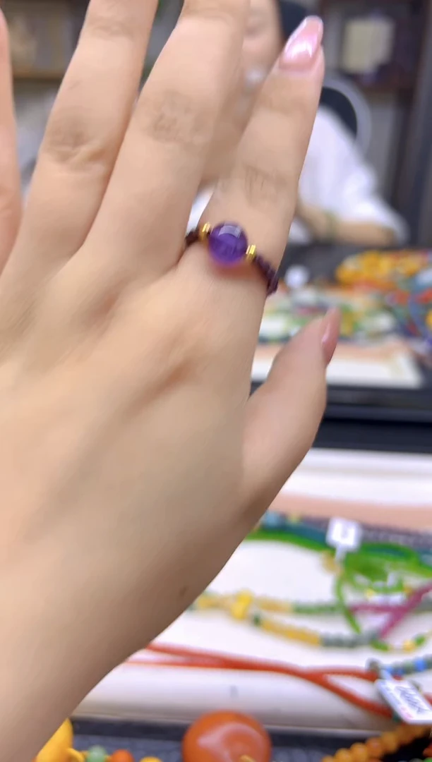 紫晶戒圈未镶嵌DIY款J109