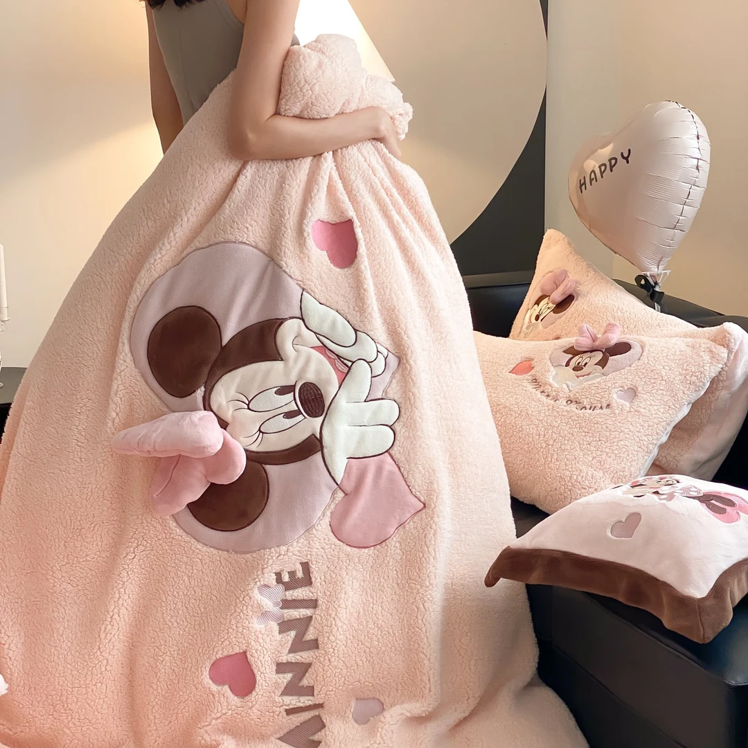 【艾米】秋冬心动迪士尼系列刺绣四件套高克重羊羔绒四件套