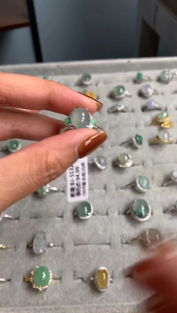 银S925镶嵌戒指翡翠231