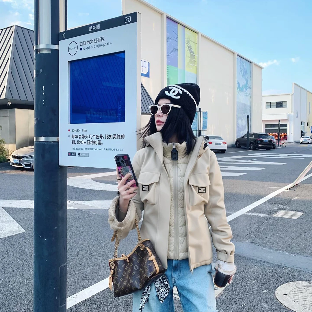 Honey Slurp【爱幂】60122 设计师款黑金羽绒服多种穿法外套