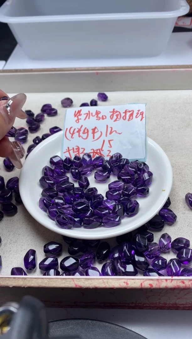 【闪购商品】水晶颈饰未镶嵌W2135紫水晶扭扭珠12mm*5颗