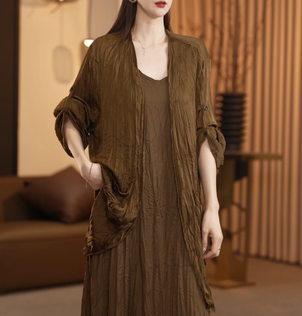 XILIHUI/喜丽荟 洋气百搭手工乱褶设计宽松上衣 509