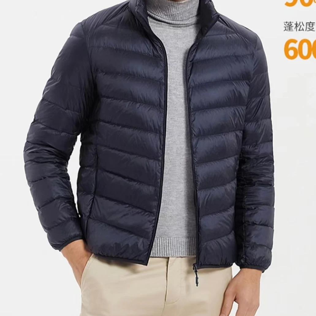 常规款薄款立领羽绒服男款蓬松男士短款保暖秋冬羽绒服内胆男士