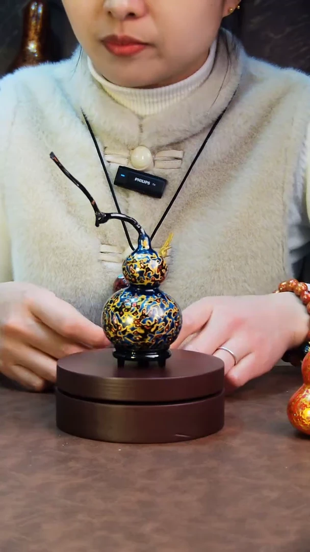 【闪购商品】46直播一物一图大漆酒葫芦送底座送挂绳