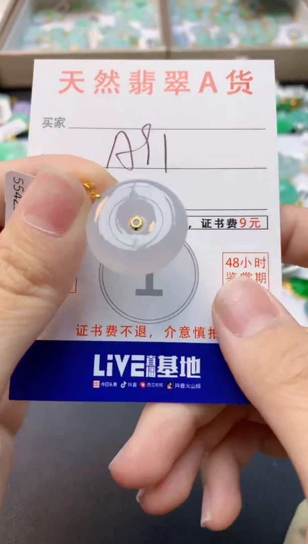 颈饰18K金镶嵌翡翠天然缅甸A货翡翠