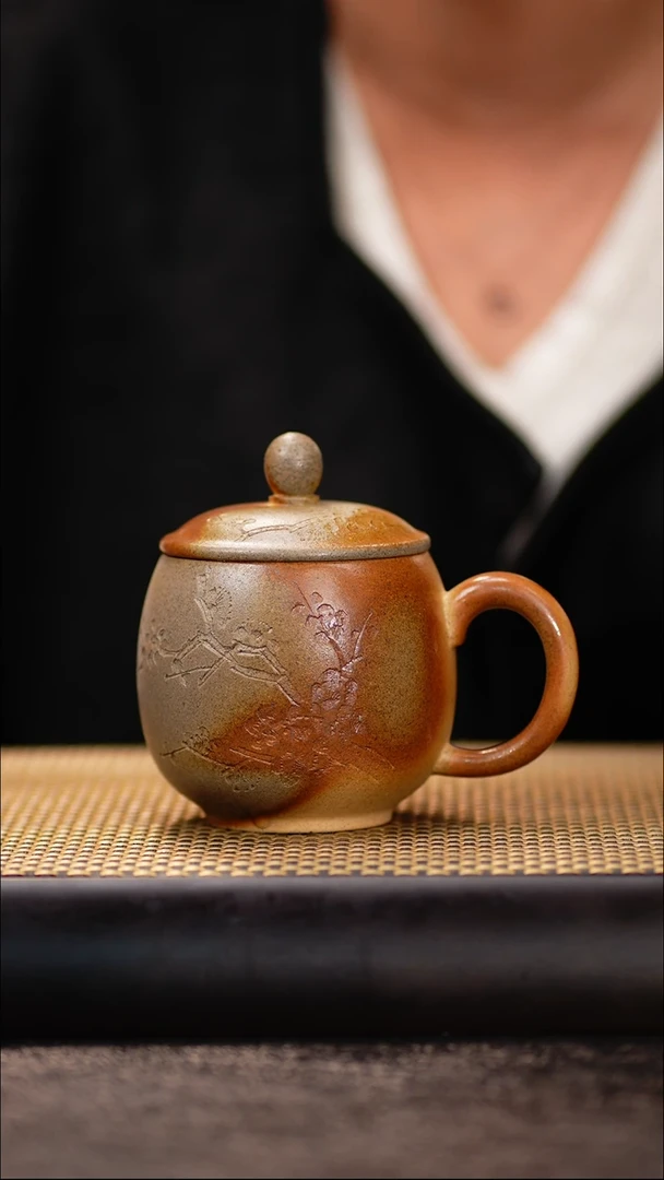 21小鱼本山段柴烧改盖杯